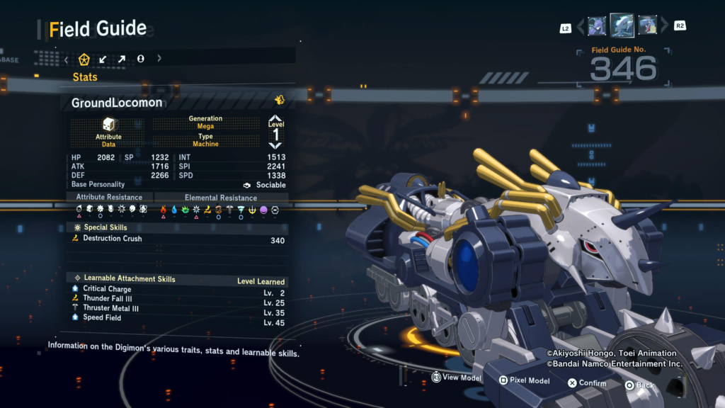 Digimon Story Time Stranger GroundLocomon Field Guide