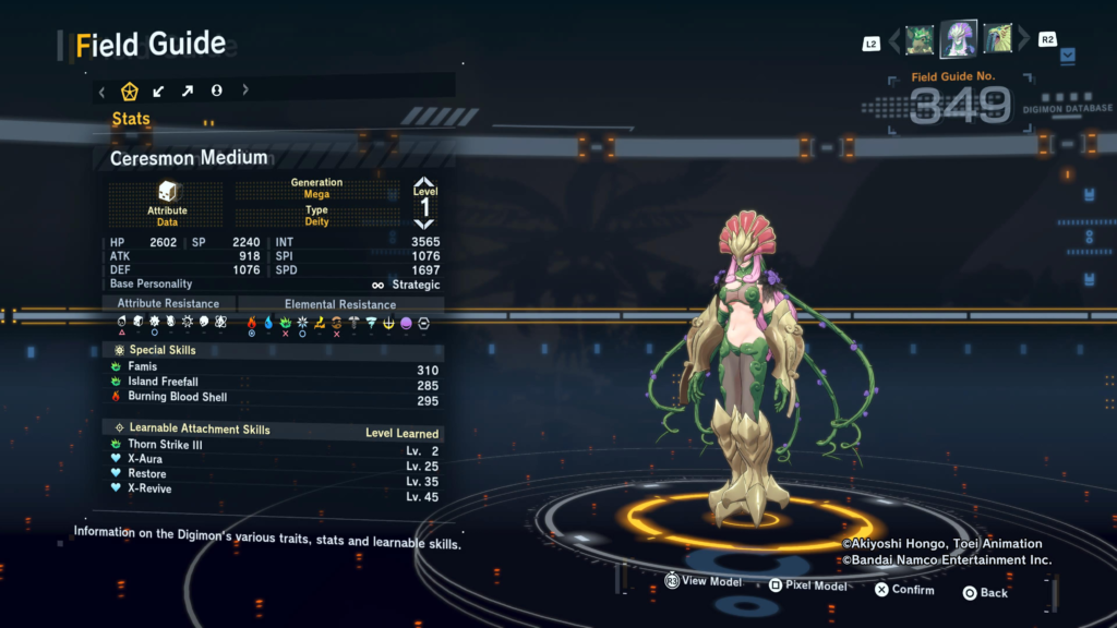 Digimon Story Time Stranger Ceresmon Medium Field Guide