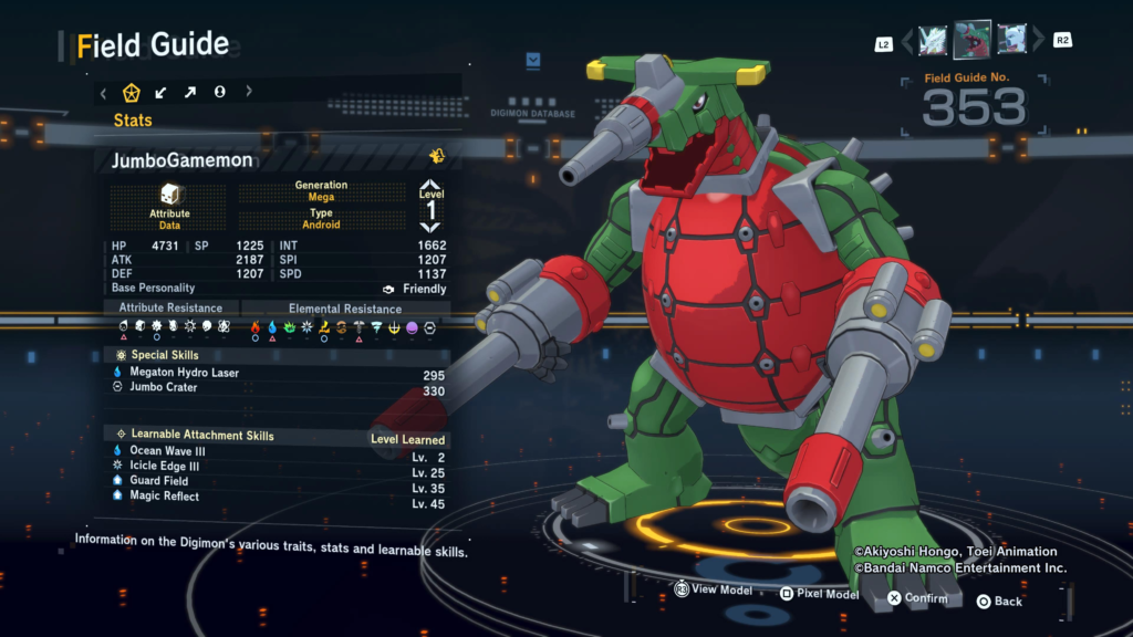 Digimon Story Time Stranger JumboGamemon Field Guide