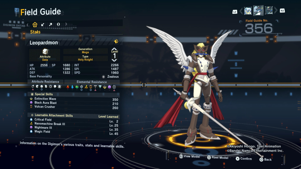 Digimon Story Time Stranger Leopardmon Field Guide