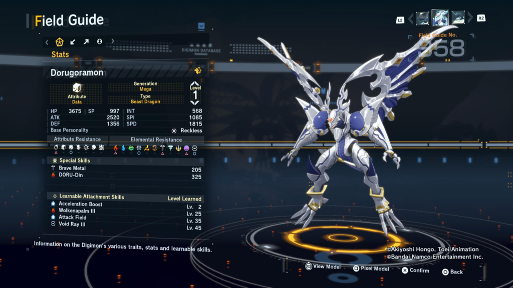 Digimon Story Time Stranger Dorugoramon Field Guide