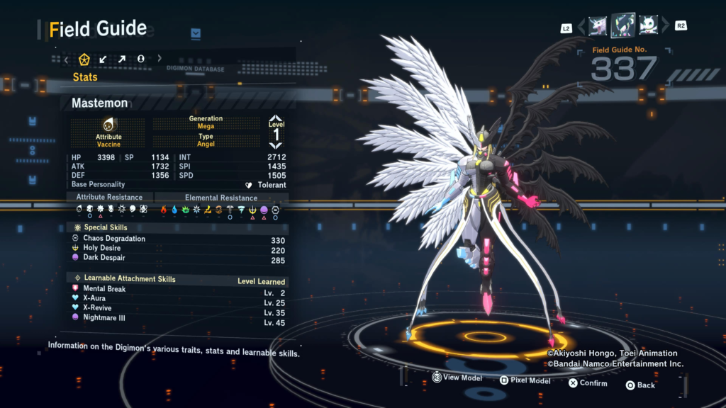 Digimon Story Time Stranger Mastemon Field Guide