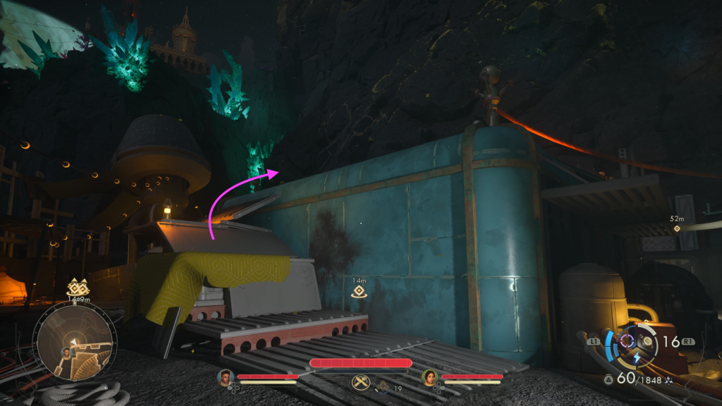 climb roof to reach tower