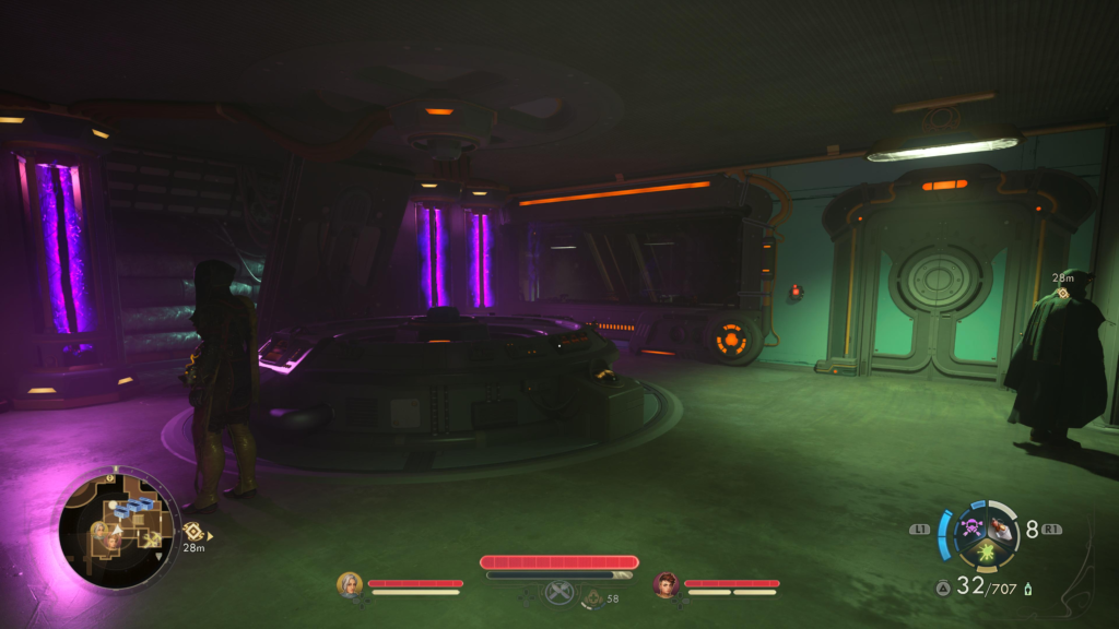 pull lever behind panel to open door