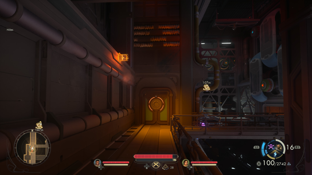 enter walkway on northwestern side of the room