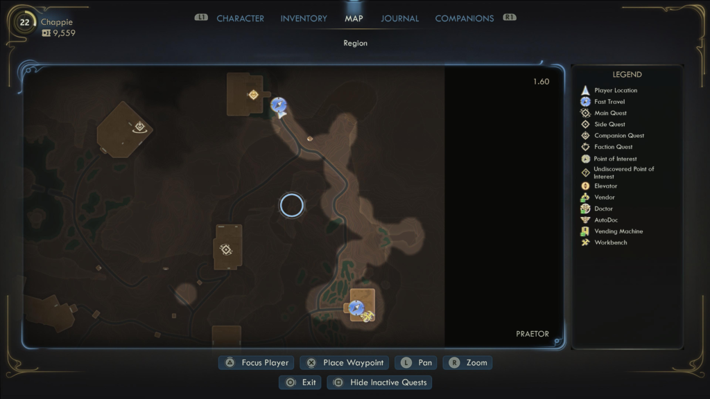 map location of the Tomb of the Matriarch