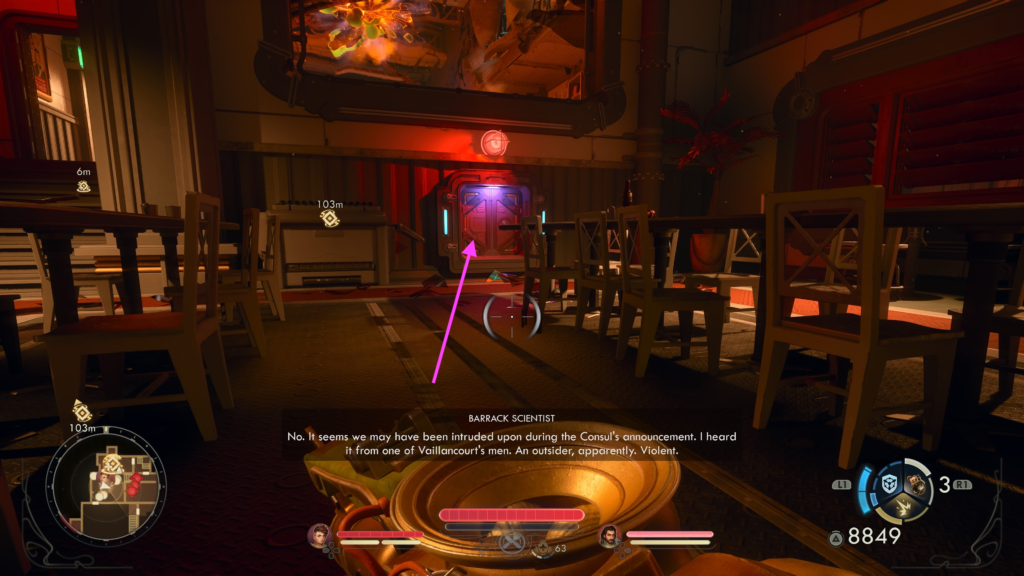 head through the table to reach a vent