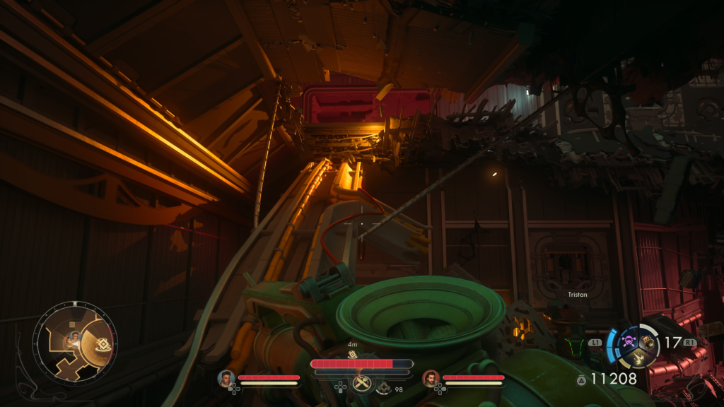 head up the broken part of the ship