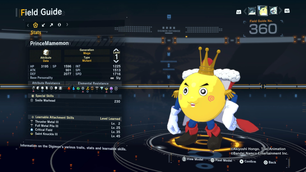 Digimon Story Time Stranger PrinceMamemon Field Guide