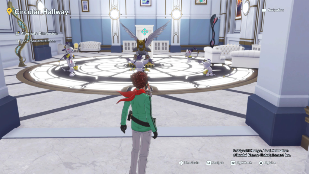 Nefertimon blocking white door