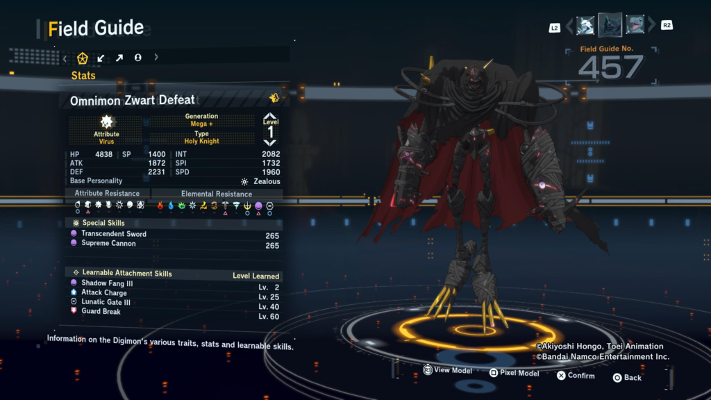 Digimon Story Time Stranger Omnimon Zwart Defeat Field Guide