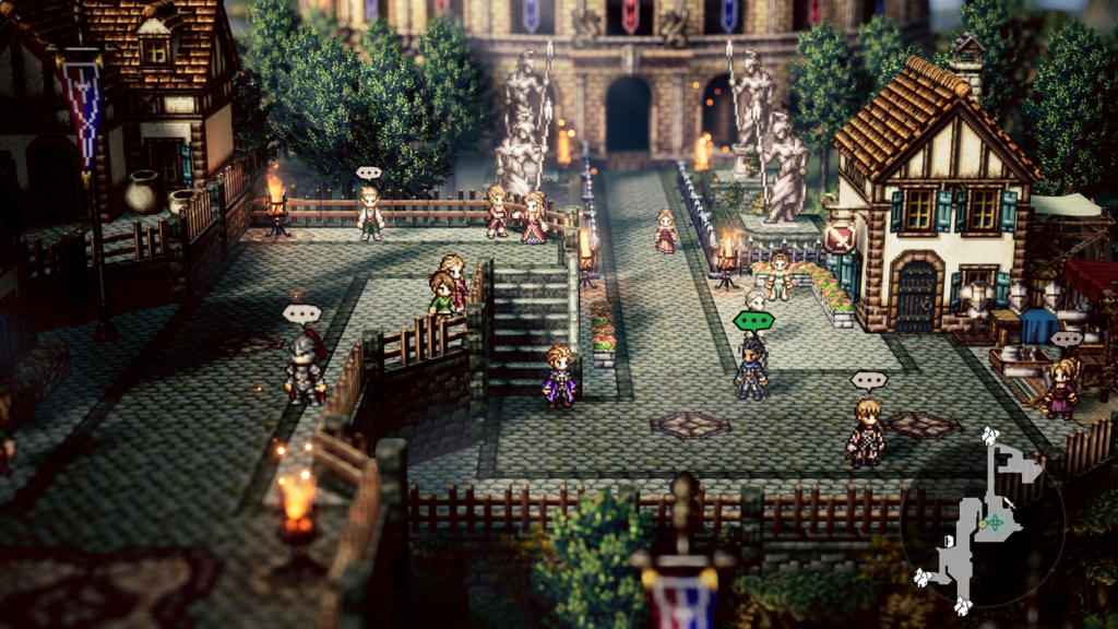 speak with Bargello during Bestower of Wealth: Ch. 1 The Have-Not in Octopath Traveler 0 outside the smithy in Victors Hollow: Arena Gate