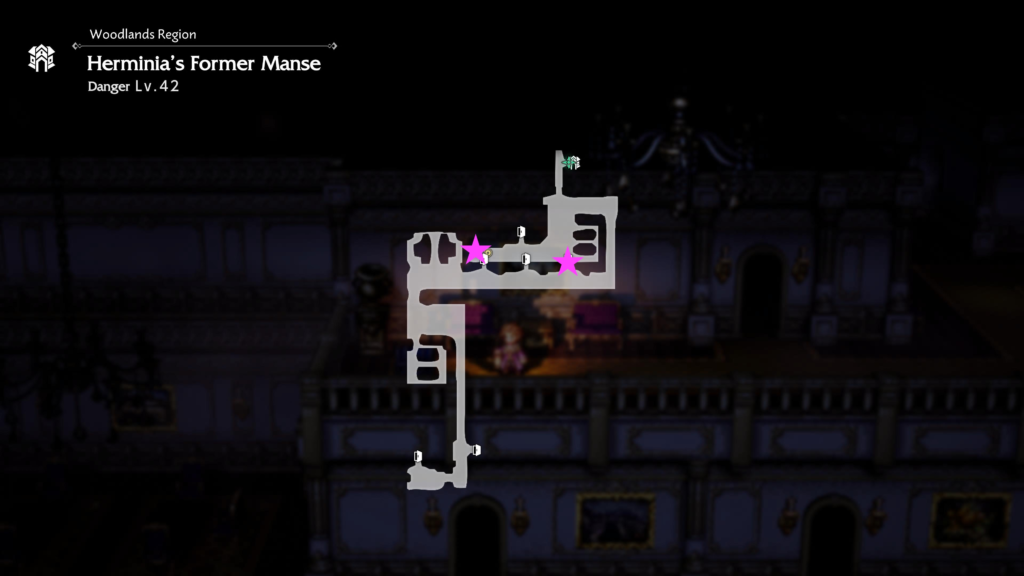 Octopath traveler 0 Herminia's Former Manse treasure chests