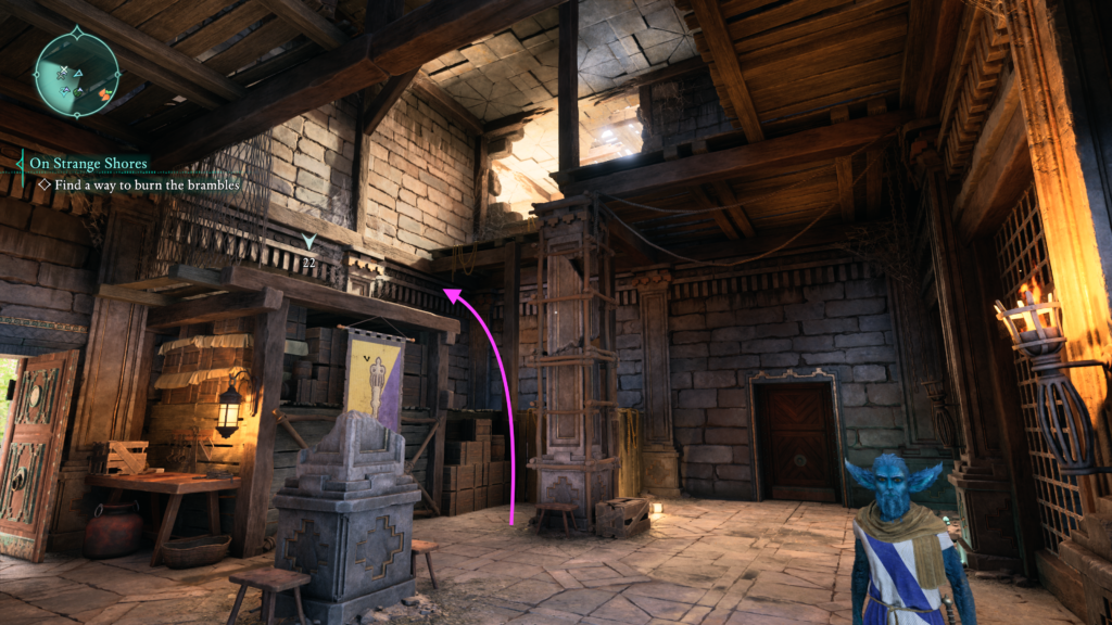 climb up ledges across from Ilora's cell