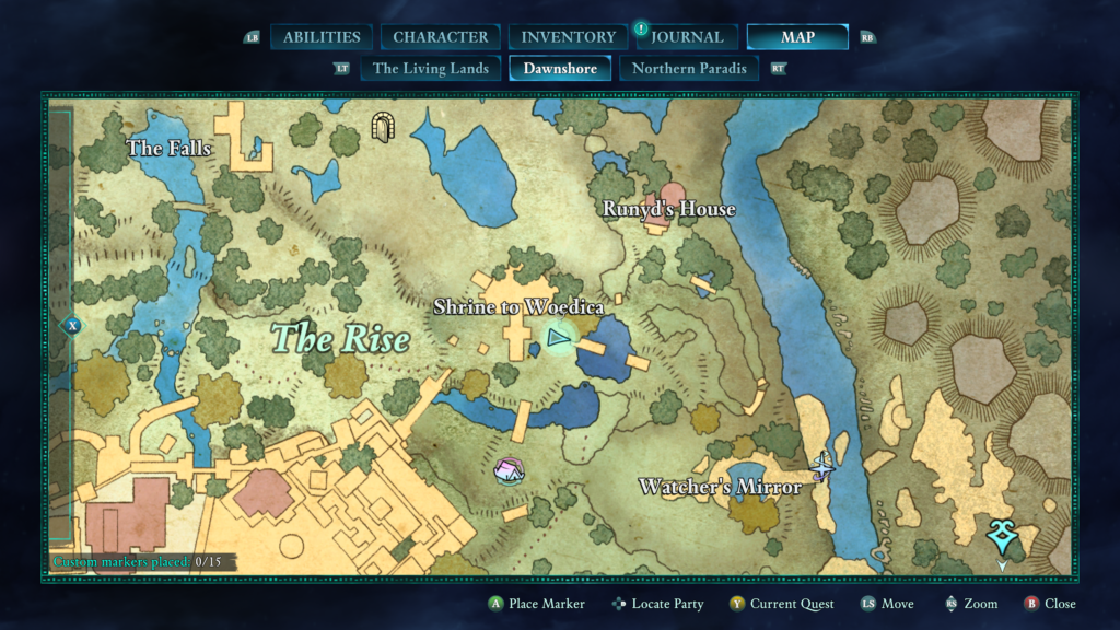 where to find the watcher at Runyd's House in The Rise