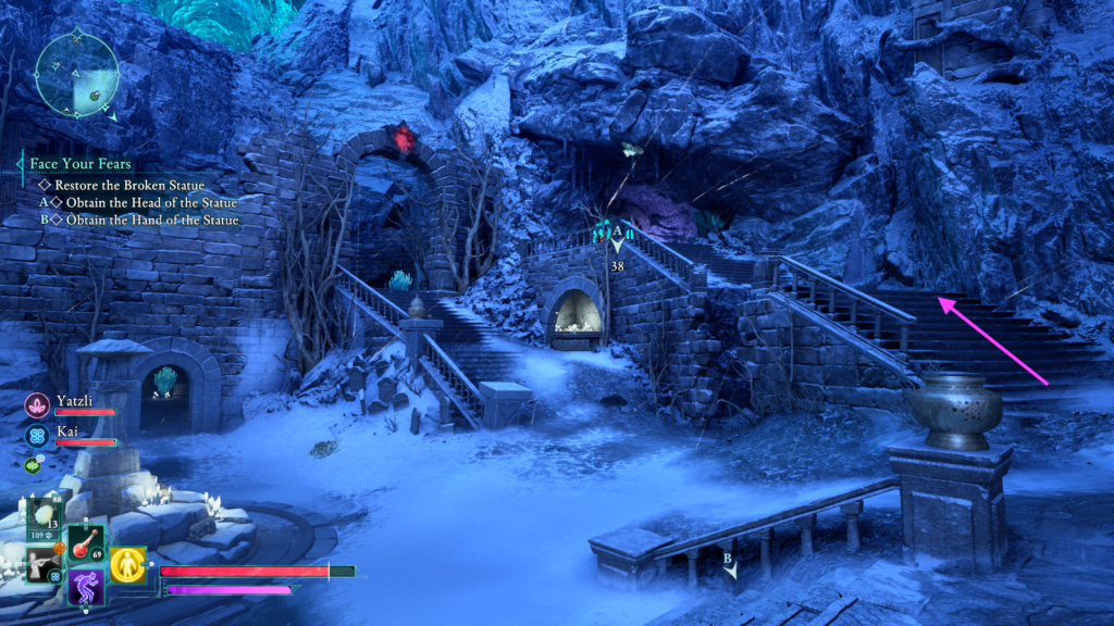 where to find the statue head