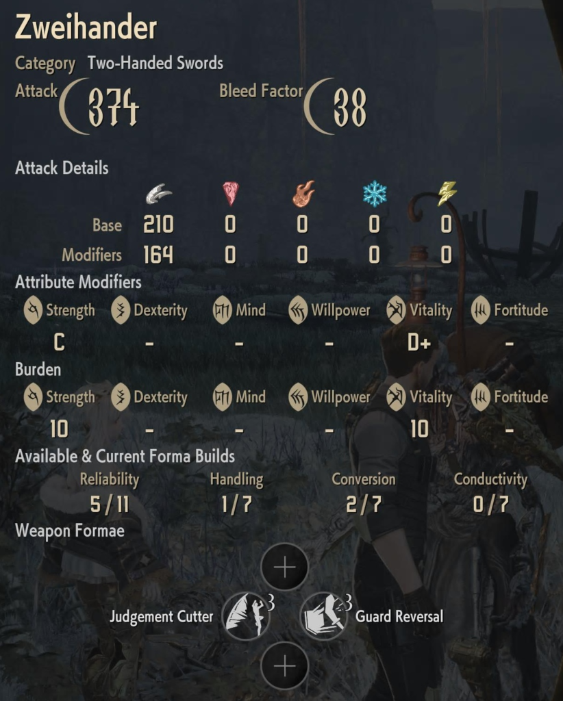 Zweihander Two handed sword code vein ii