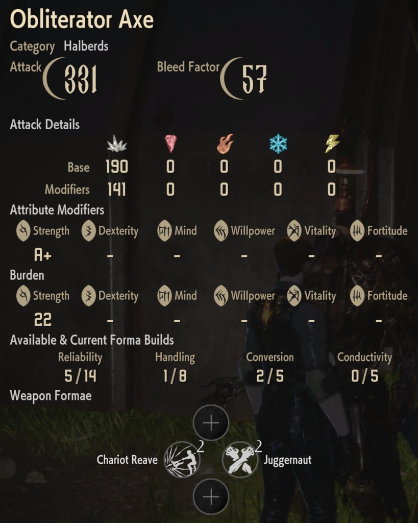 Obliterator Axe Halberd Code Vein II