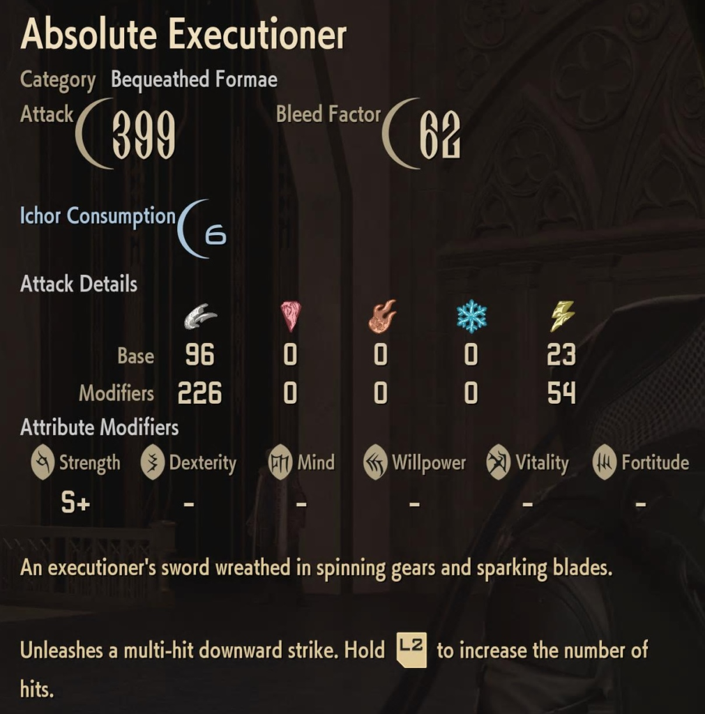 Absolute Executioner bequeathed formae Code Vein II