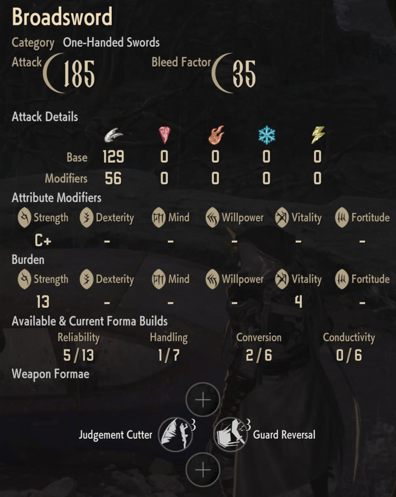 Broadsword Stats