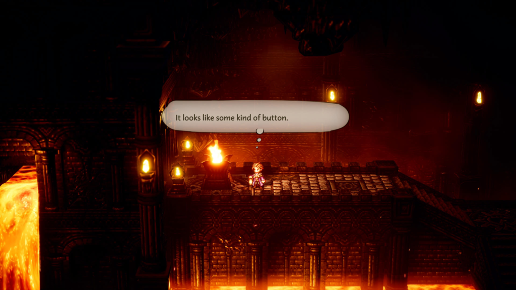 making your way through the forbidden temple- press the button