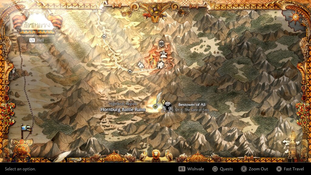 Octopath Traveler 0 Bestower of All: Ch. 5 The Gate of Finis Hornburg Battle Ruins
