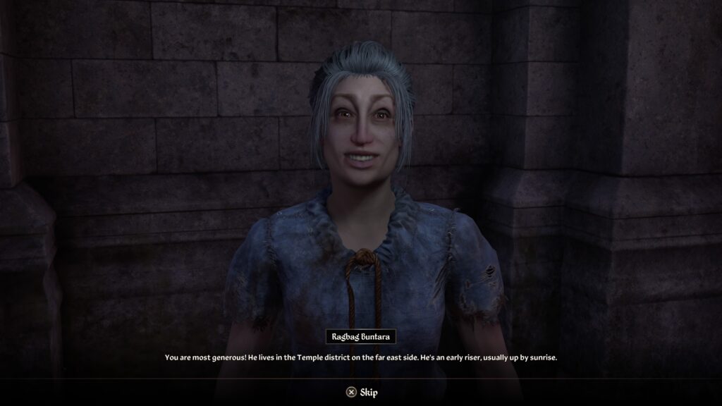 Beggar during the May the Best Thief Win side quest