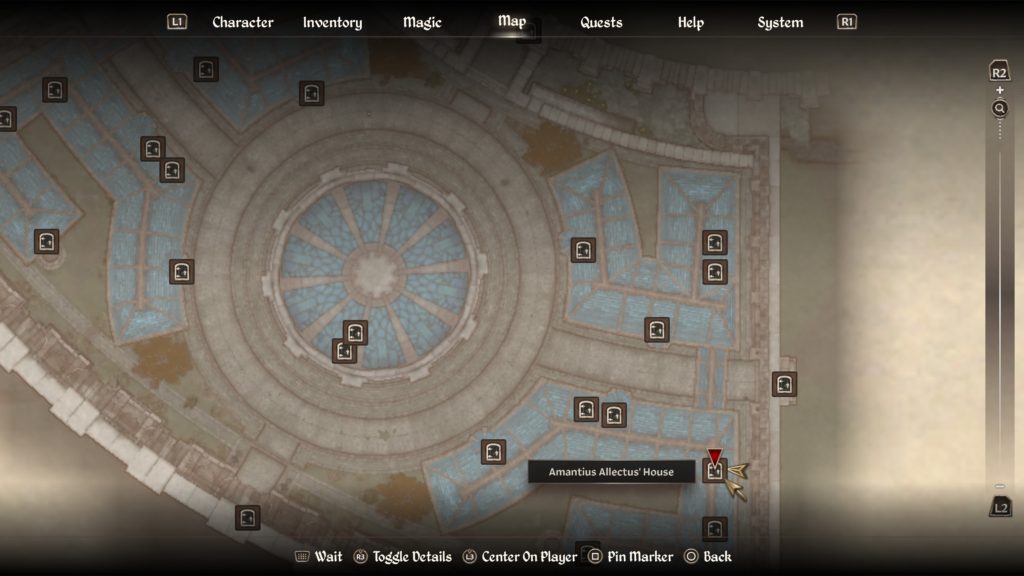 map location of Amantius Allectus' House