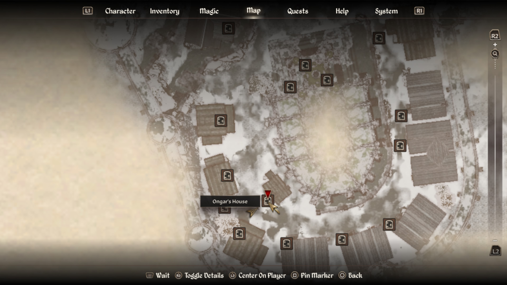 Map location of where to find Ongar in Bruma to fence stolen goodes for the Independent Thievery Thieves Guild quest in Oblivion Remastered
