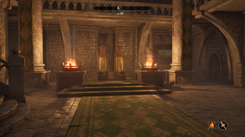 Basement door in the throne room leading to a secret door