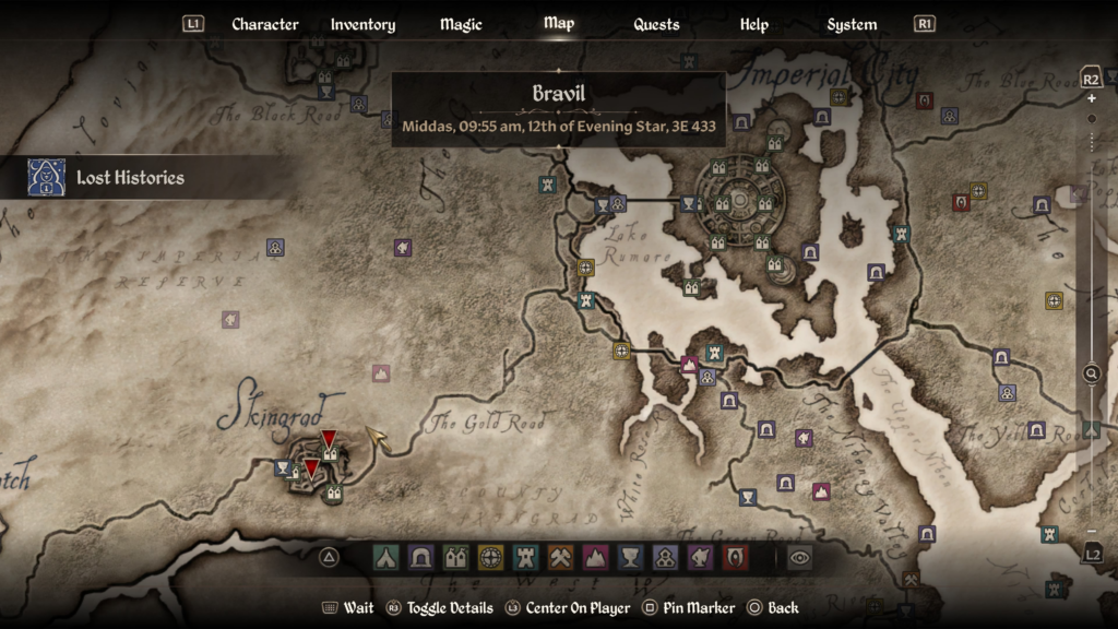 Skingrad map location for the Lost Histories Thieves Guild quest in Oblivion Remastered