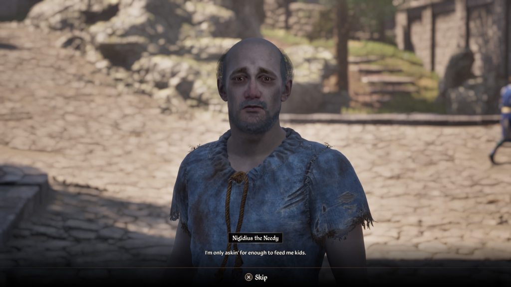 Getting some intel from Nigidius the Needy