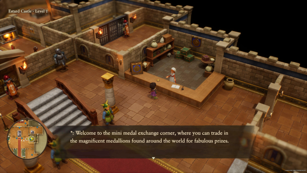 Mini Medals exchanged at the mini medal exchange corner in Estard Castle on Level 1